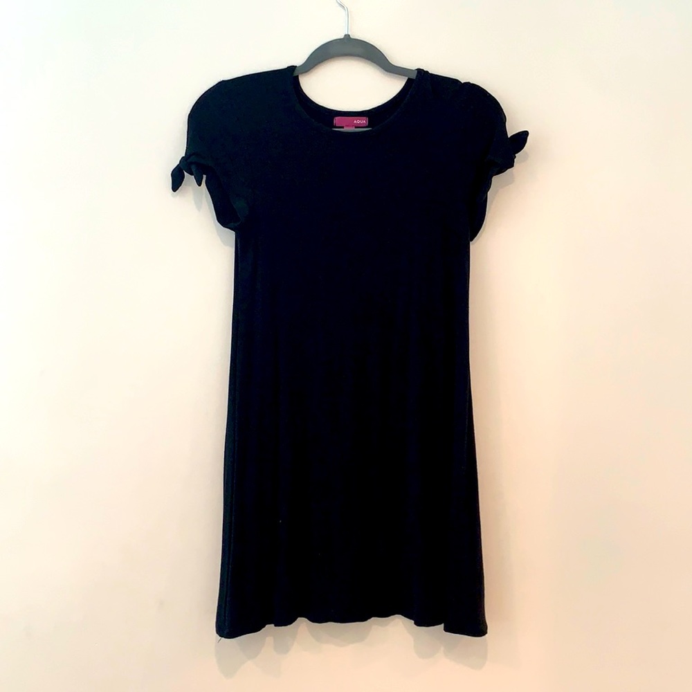 Black Aqua dress with bows on the shoulders